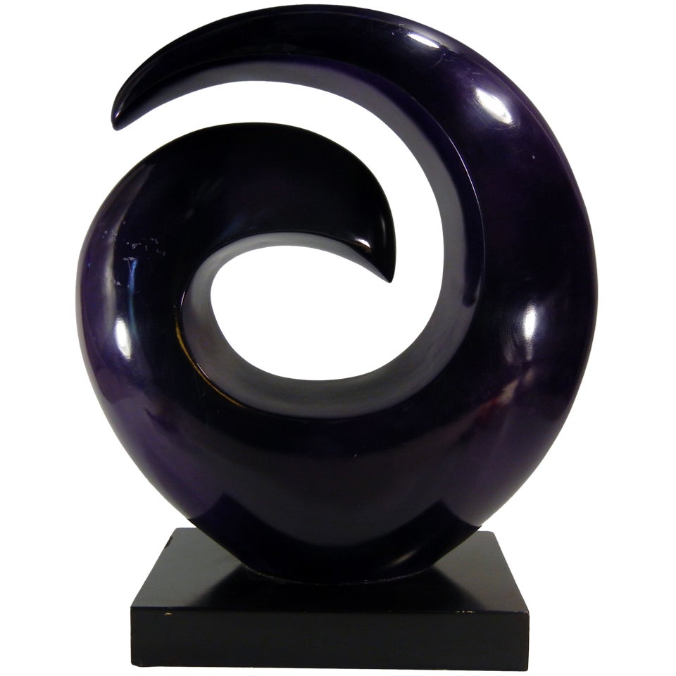 Abstract Biomorphic Sculpture in Purple-Enameled Aluminum