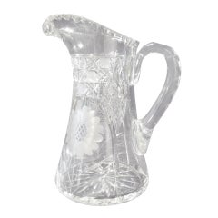 Antique American Brilliant Period Cut Glass 10-1/2" Water/Claret Jug