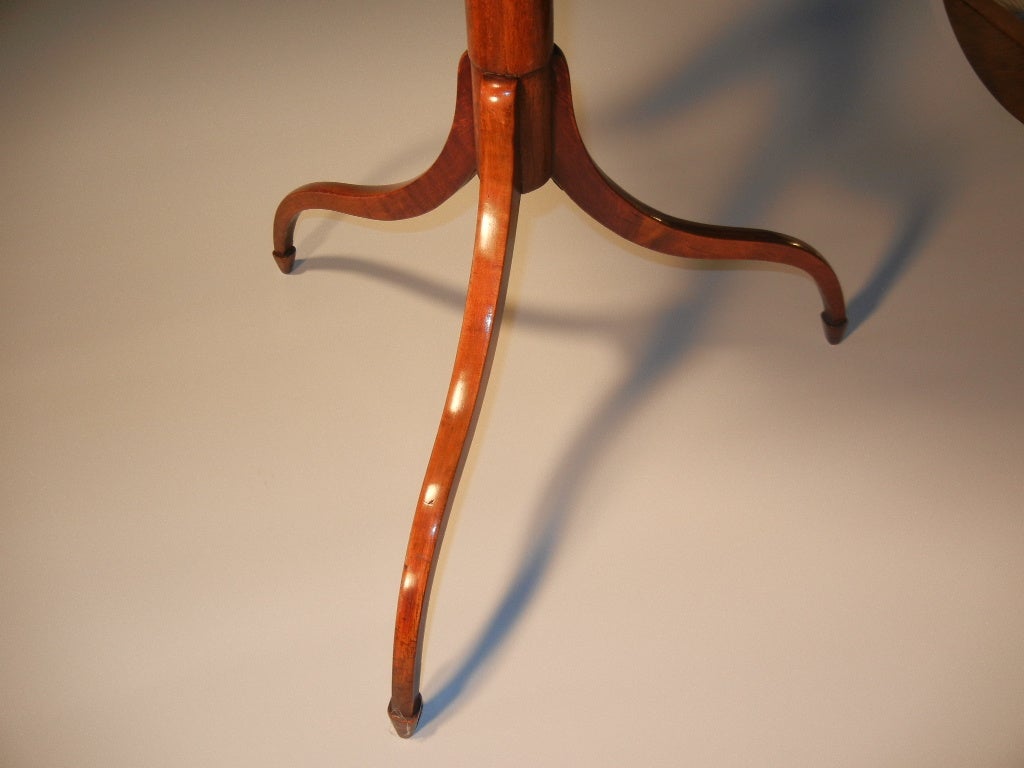 Country Hepplewhite Period Tiger Maple Candle Stand 1