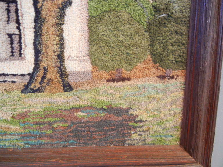 Hooked Rug Portrait of a Vermont Meeting House in Late September In Excellent Condition In Quechee, VT