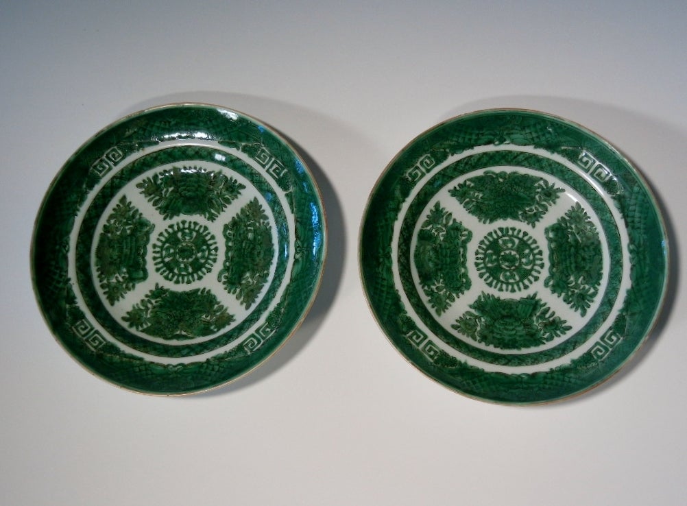 Pair of green Fitzhugh pattern 8
