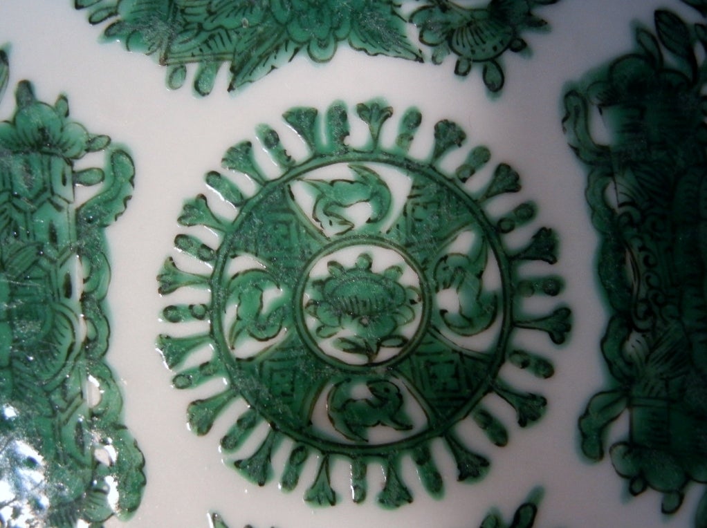 Porcelain Pair of Green Fitzhugh 18th Century Qing Dynasty  8