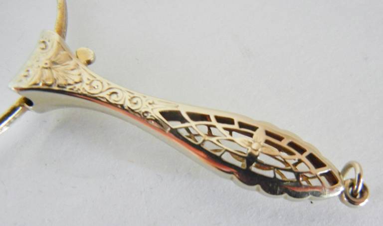 Folding Antique Lorgnette in 14-Karat White Gold For Sale 3