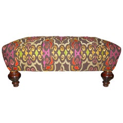 Large Retro William IV-Style Ottoman in New Anichini Upholstery