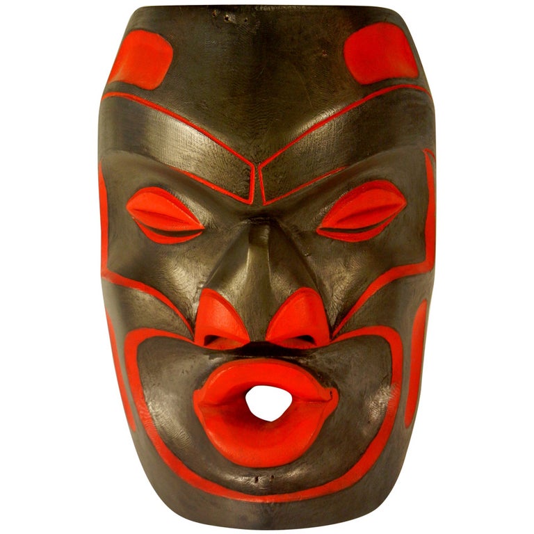 Northwest Coast Mask of Tsonokwa by Andrew Coon, Kwagu'l Tribe, BC For Sale  at 1stDibs | coon mask, tsonokwa story, mask coon