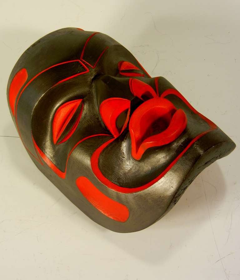 20th Century Northwest Coast Mask of Tsonokwa by Andrew Coon, Kwagu'l Tribe, BC For Sale