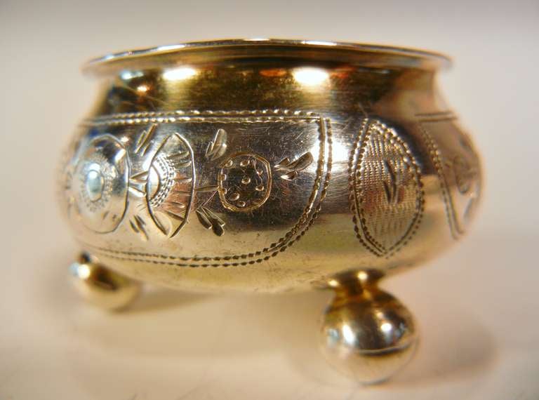 Russian Silver Individual Salt Cellar by Fyodor Ivanov, Moscow, 1879 In Excellent Condition For Sale In Quechee, VT