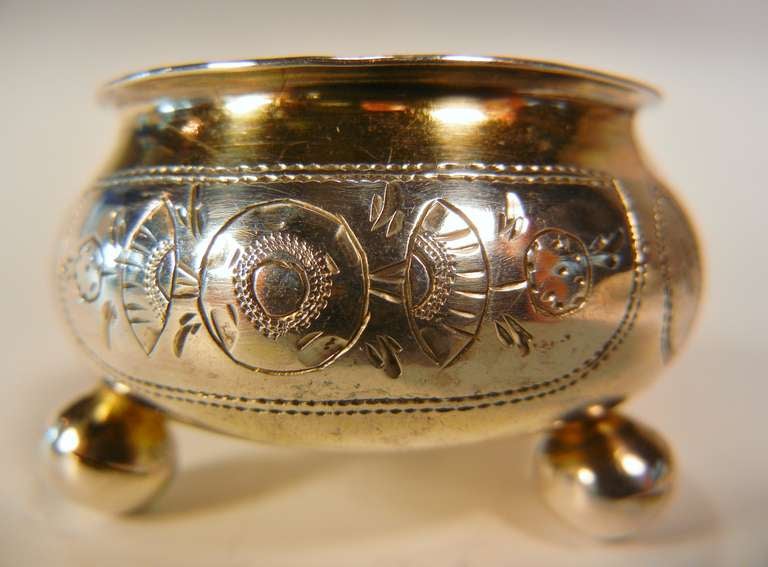 19th Century Russian Silver Individual Salt Cellar by Fyodor Ivanov, Moscow, 1879 For Sale