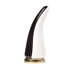 Vintage Venini Table Lamp in Black and White, Mid-20th Century