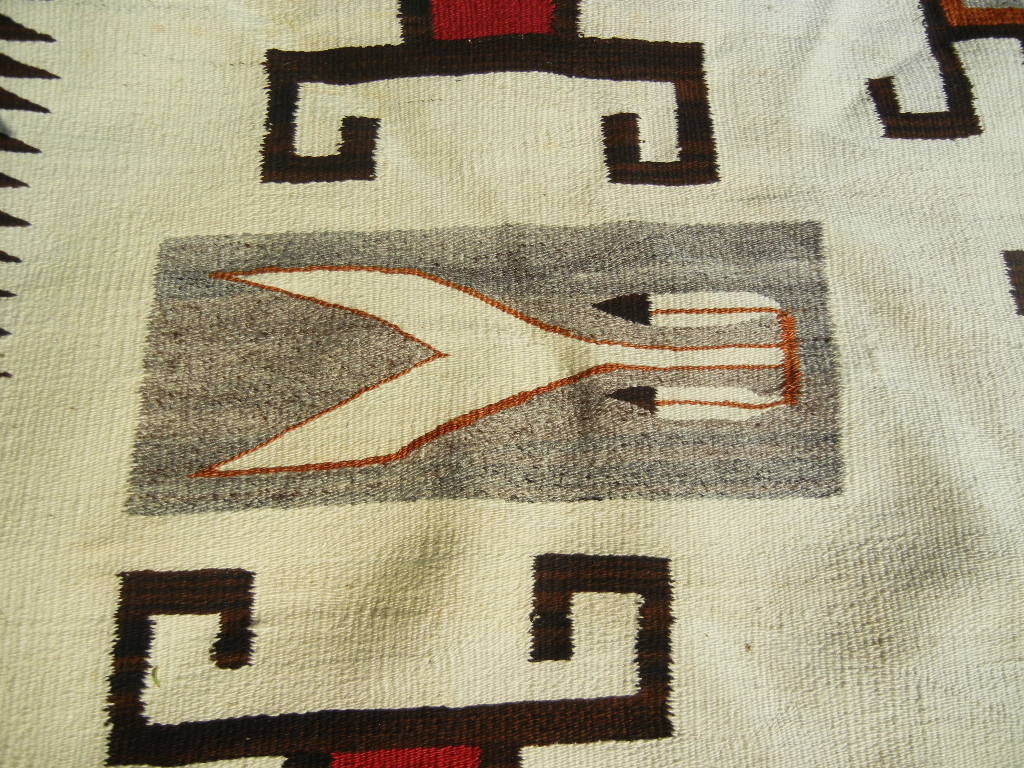 Woven Oversize Navajo Klagetoh Trading Post Vintage Rug in Rare Design