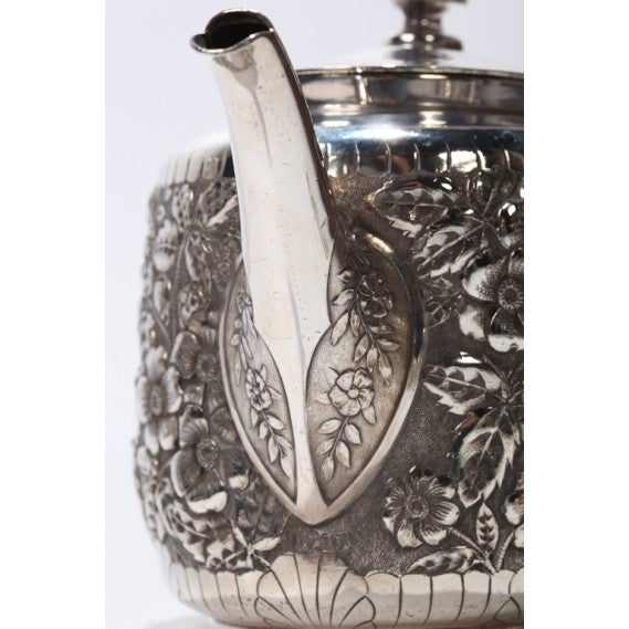 Reed & Barton Elaborate Silver Plate Repousse Tea Set 1