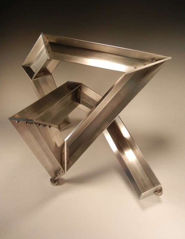 Stainless Steel Tioga Tabletop Sculpture in Aircraft Aluminum by Bilhenry Walker For Sale