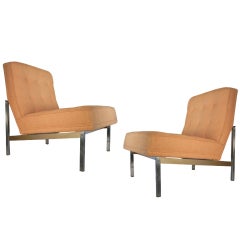 Pair of Vintage Florence Knoll Parallel Bar Chairs