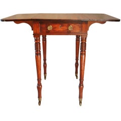 English Sheraton Period Cuban Mahogany Pembroke Table