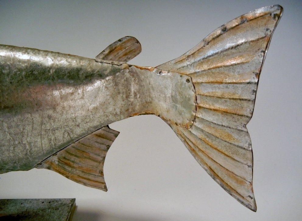 20th Century Atlantic Salmon Life-Sized Galvanized Steel Fishmonger's Sign