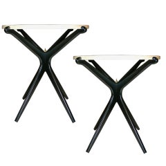 Ebonized Ponti Style Spear Tip End/Side Tables