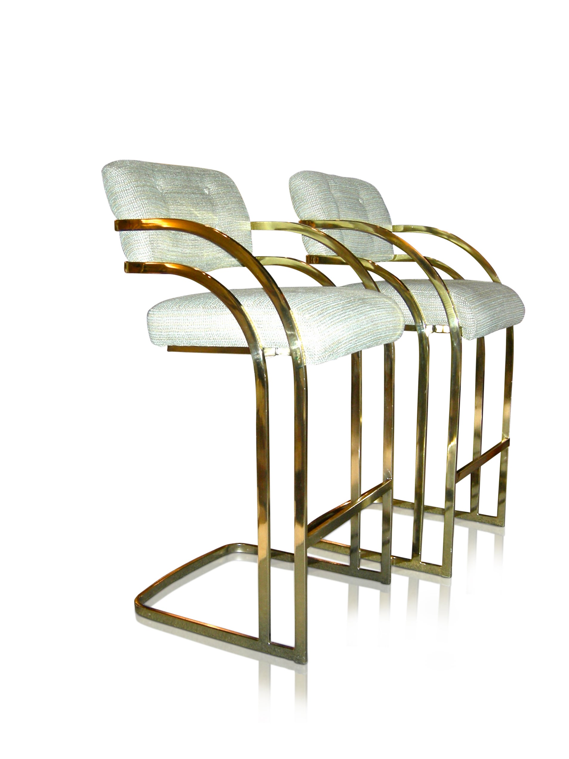 Fabulous Brass Bar Stools - Milo Baughman