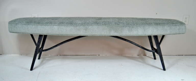 Sulptural 72" Kagan Style Cerused Bench
