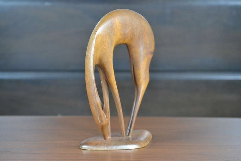 20th Century Danish Teak Gazelle Sculpture