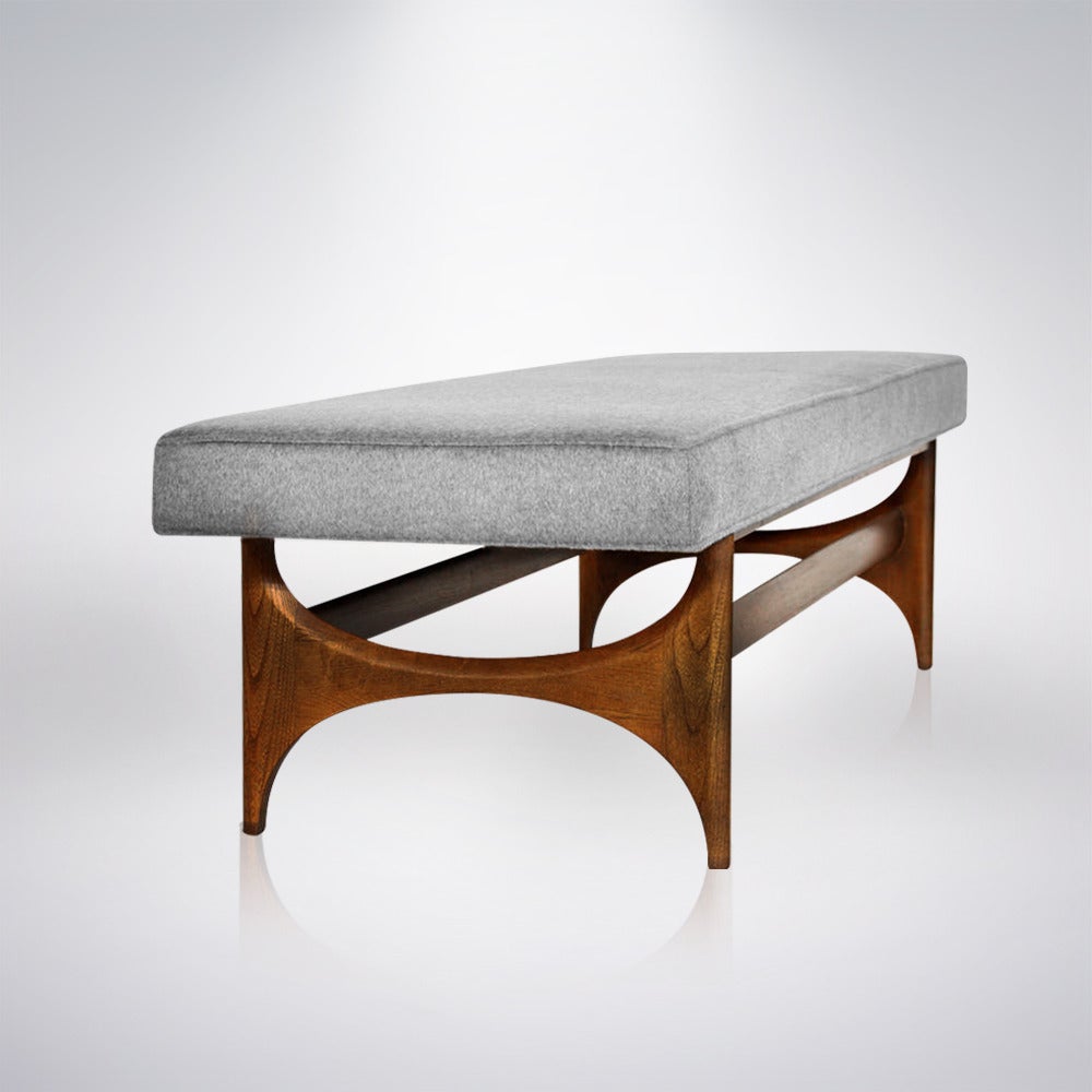 Mid Century Modern Walnut Bench At 1stdibs