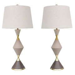 Tri-Colored Table Lamps by Gerald Thurston for Lightolier