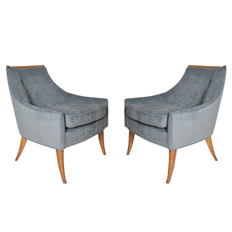 Pair of Danish Modern Teak "Boomerang" Lounge Chairs