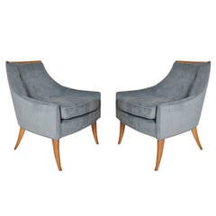 Pair of Danish Modern Teak "Boomerang" Lounge Chairs