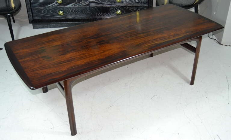 Upholstery Rosewood Coffee or Cocktail Table by Sven Ivar for Mobler For Sale