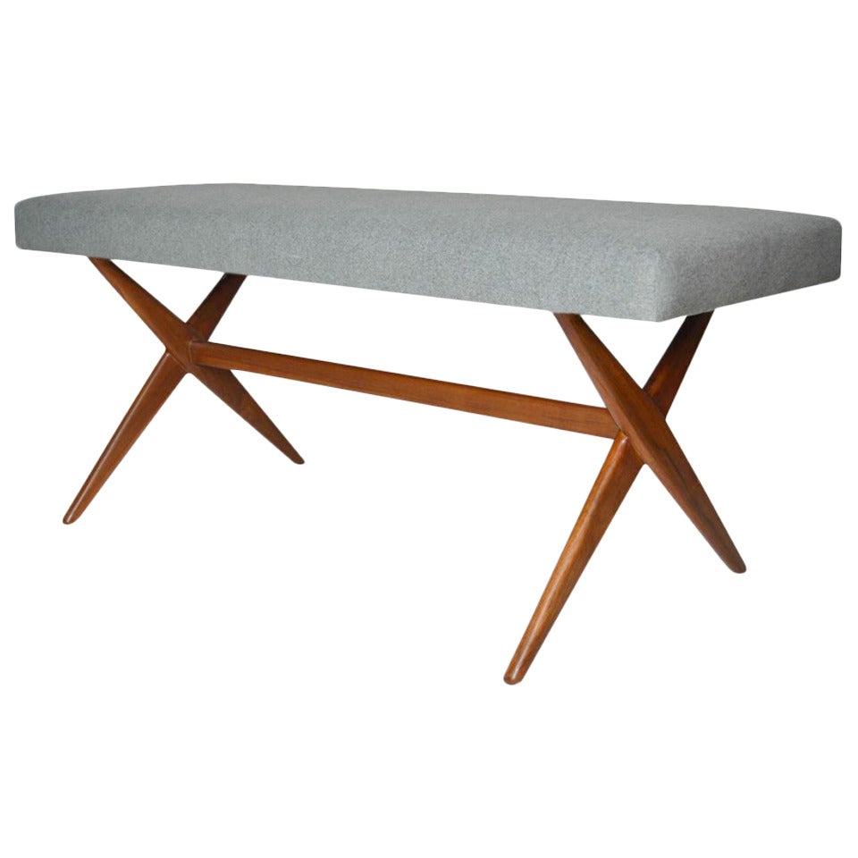 Teak Bench in the Manner of T.H. Robsjohn-Gibbings