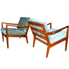 Mid-century Arm Chairs and Ottoman after Carlo Di Carli