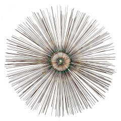 44" Copper Sunburst Wall Sculpture