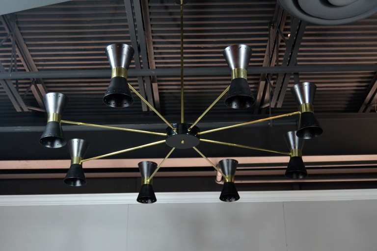Large Scale Italian Stilnovo Chandelier