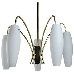 Mid-Century Petite Italian Chandelier in the Style of Stilnovo 7