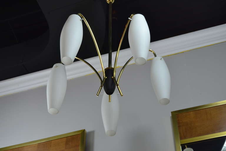 Mid-Century Modern Mid-Century Petite Italian Chandelier in the Style of Stilnovo