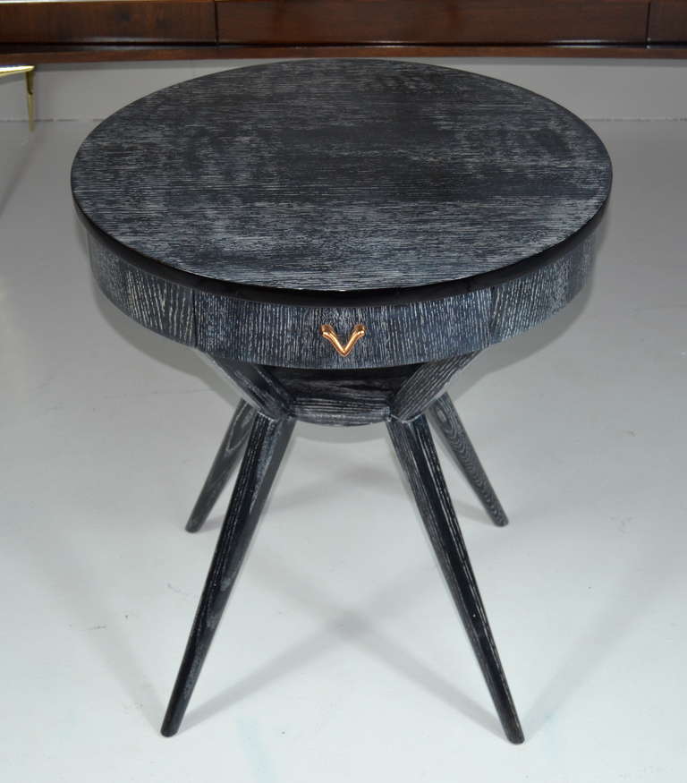 Mid Century Modern Cerused Occasional Table In Excellent Condition In Westport, CT