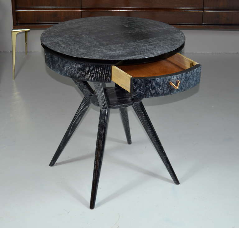 20th Century Mid Century Modern Cerused Occasional Table