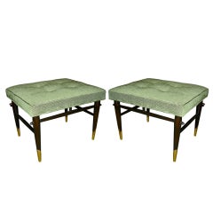 Vintage Fabulous Pair of Mid-century Tufted Benches