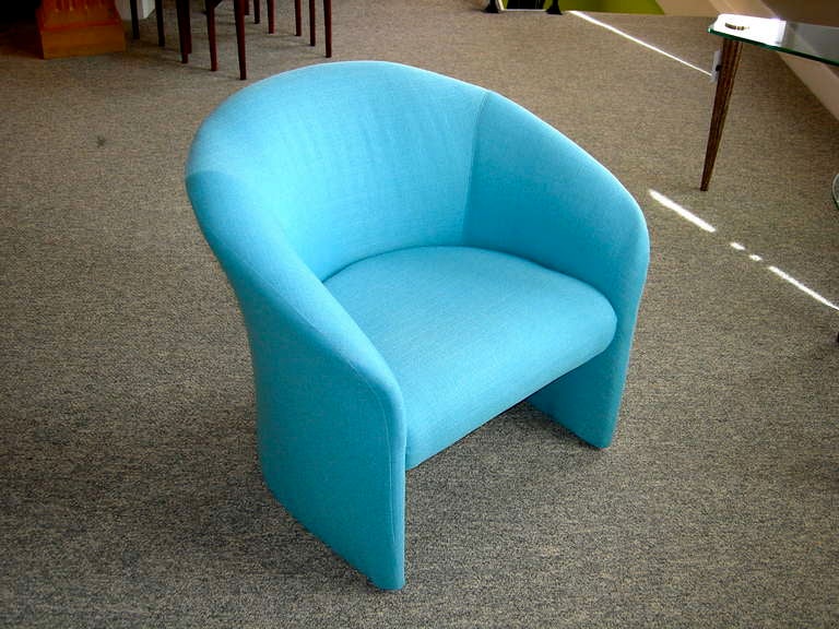 Italian Pair of Tiffany Blue Accent Chairs by Massimo Vignelli