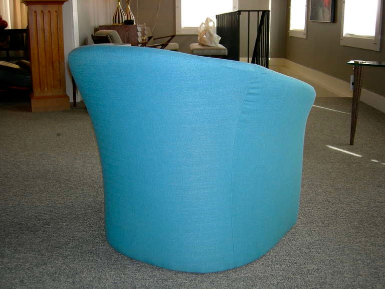 20th Century Pair of Tiffany Blue Accent Chairs by Massimo Vignelli