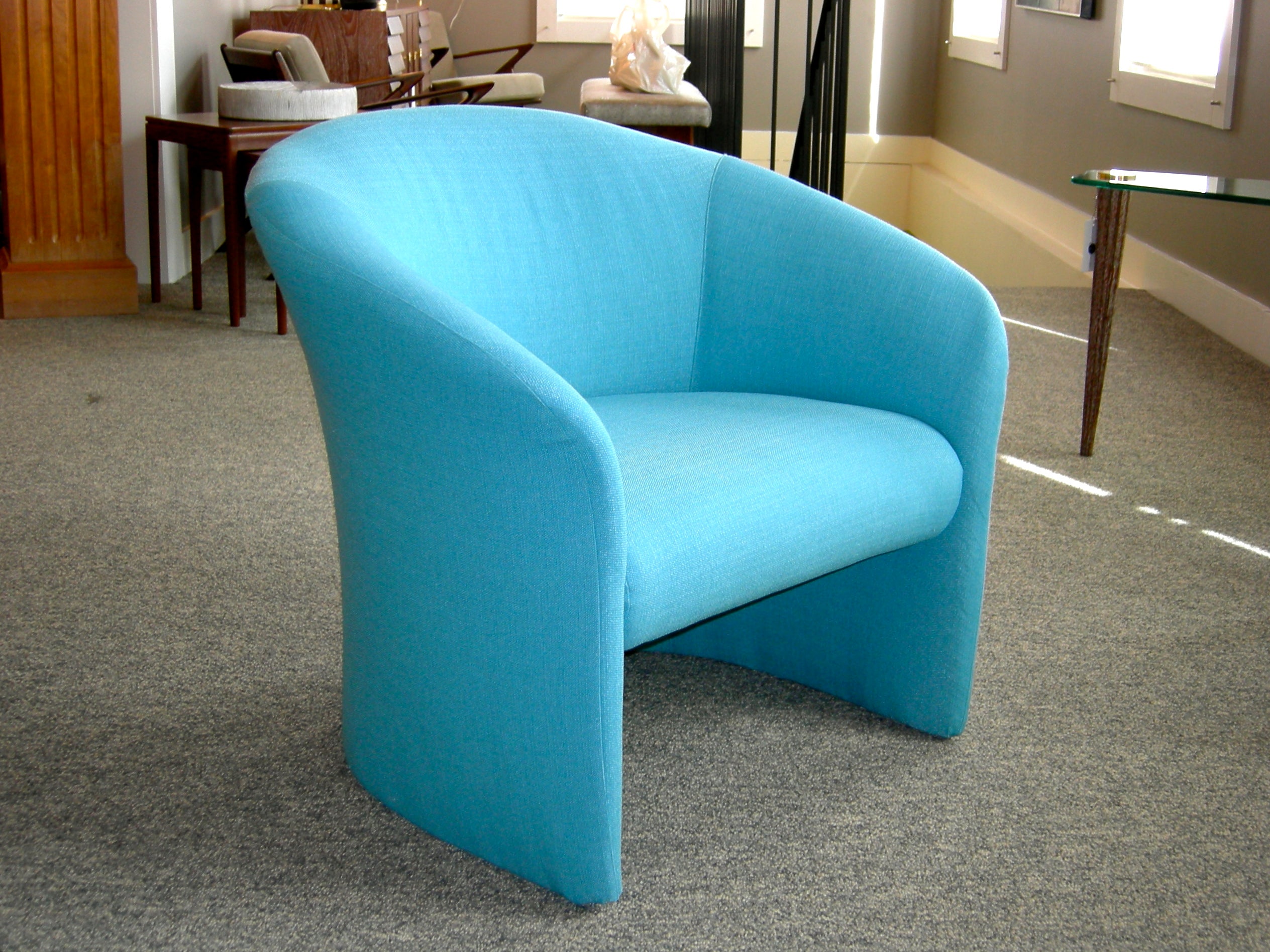Pair of Tiffany Blue Accent Chairs by Massimo Vignelli