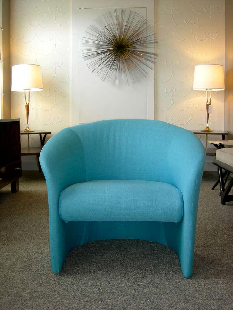 Wood Pair of Tiffany Blue Accent Chairs by Massimo Vignelli