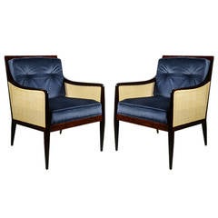 Kipp Stewart for Directional Mohair Lounge Chairs