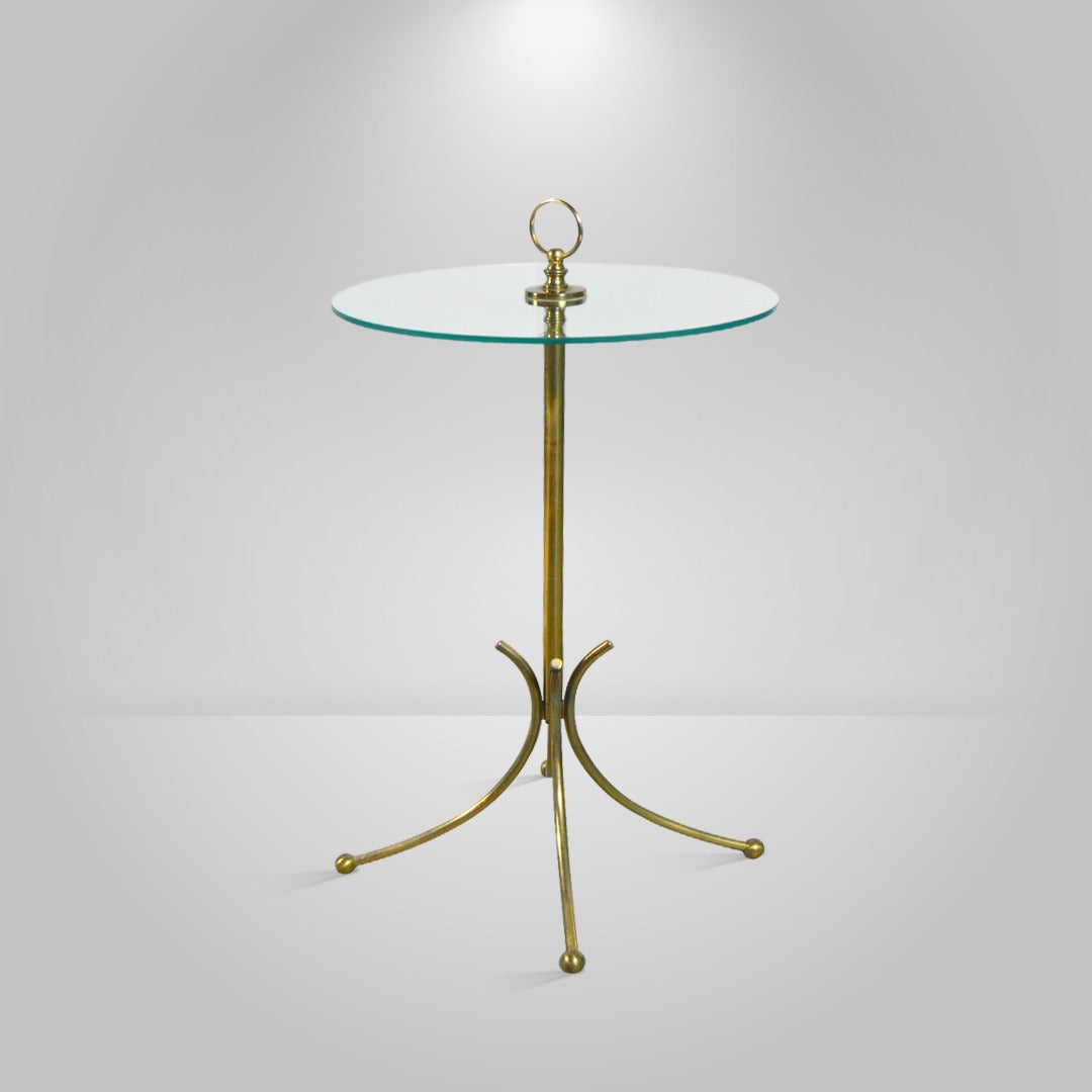 A very subtle brass side table manufactured in Italy, circa 1950's.