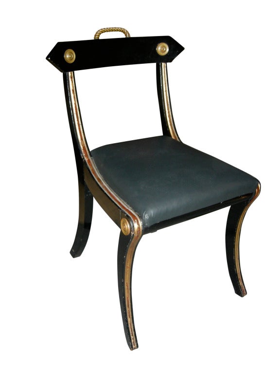 European Regency Chairs, detailed w/ brass ormolu