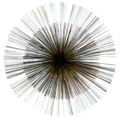 Three Tone Sunburst Wall Sculpture by Curtis Jere