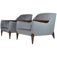 Pair of Sculptural Italian Lounge Chairs