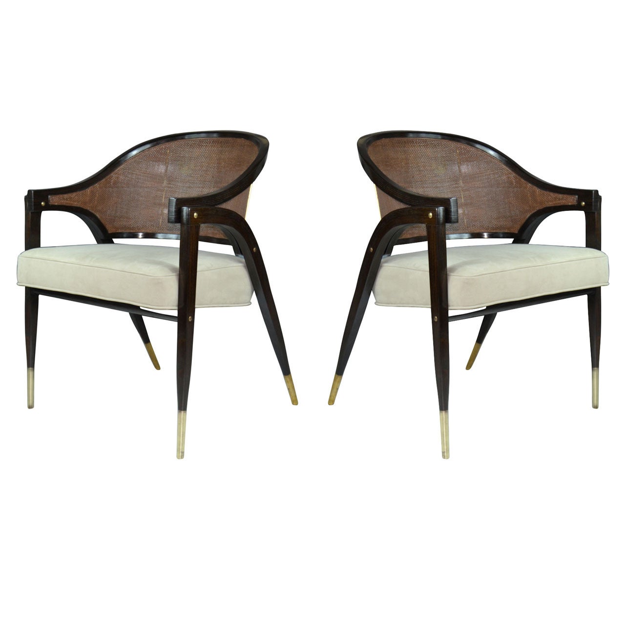 Pair of  "A-Frame" Armchairs by Edward Wormley for Dunbar