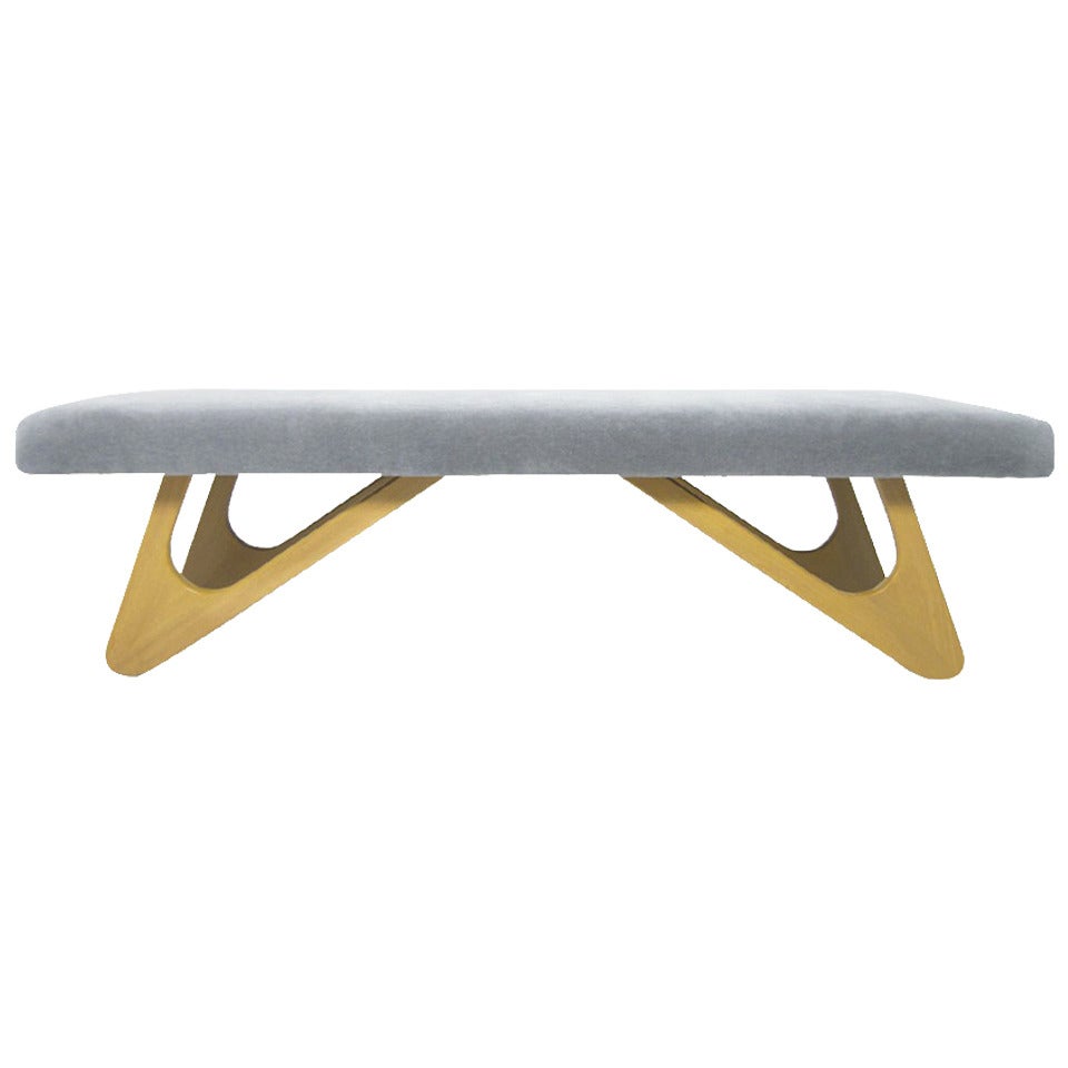 Bleached Walnut Adrian Pearsall "Boomerang" Bench 