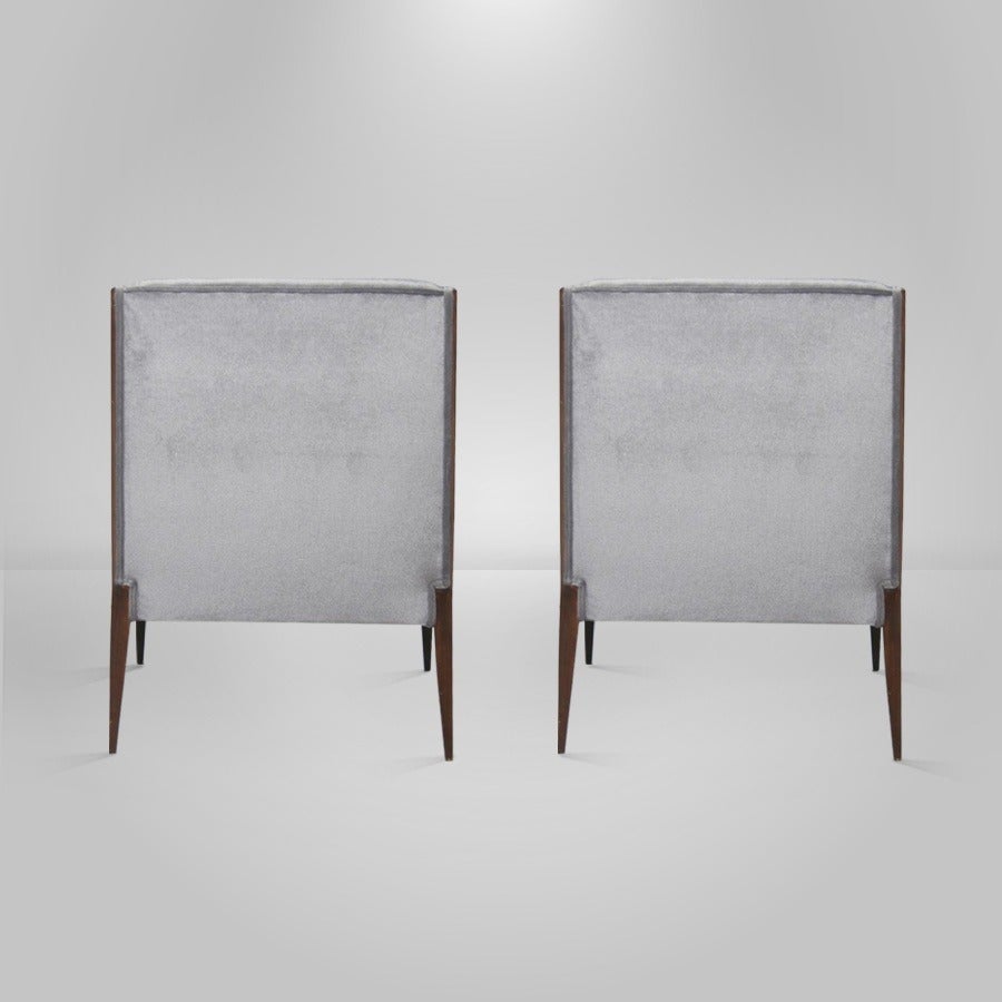 Cane Pair of Italian Wingback Lounge Chairs in the Manner of Gio Ponti