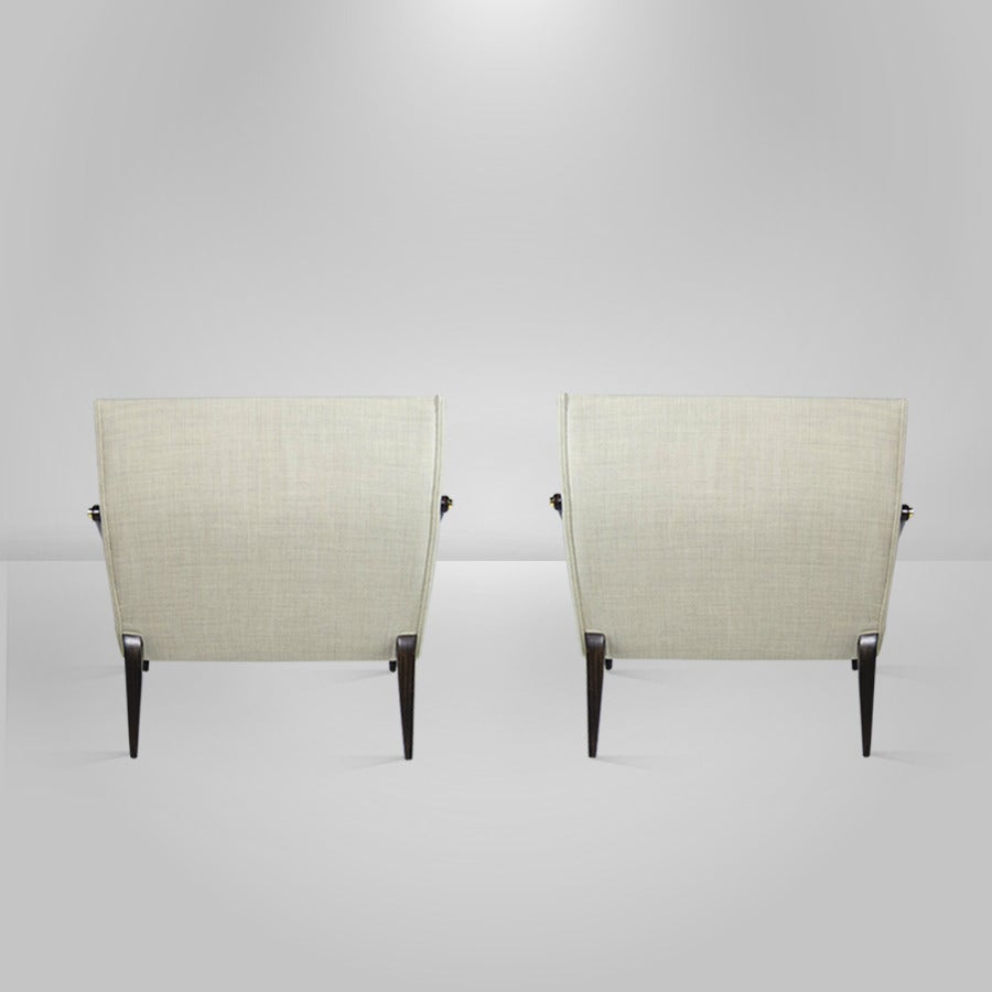 Pair of Lounge Chairs, attributed to Gio Ponti, circa 1955 2
